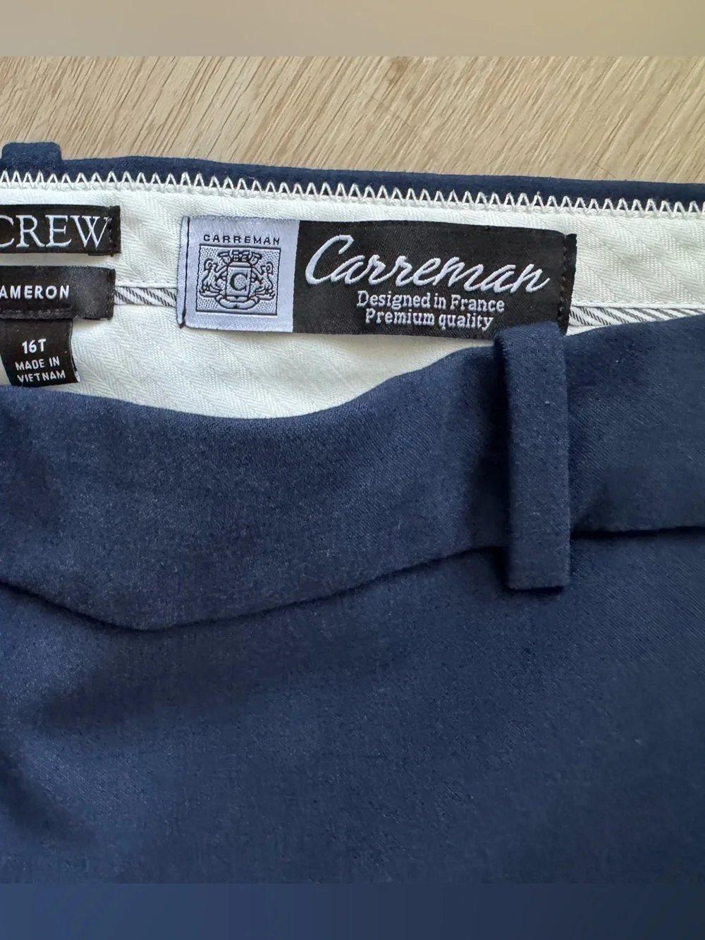 J. Crew Women’s Navy Blue Cameron Slim Cropped Pants 16 Tall Carreman Fabric